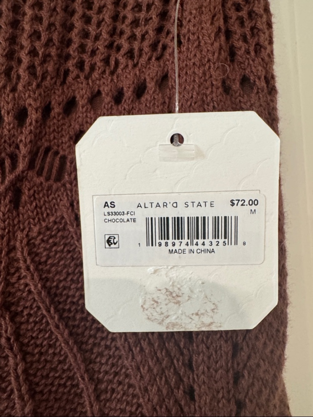 Altar’d State NWT Women’s Brown Knit Midi Skirt - Picture 2 of 3